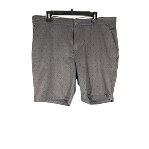 Adidas Gray Polka Dot Flat Front Chino Golf Shorts Men's Size 38